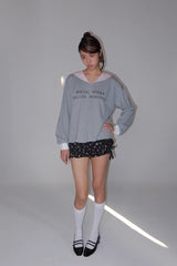 eatmeplz* ネイビーリーダーブリティッシュグレープリント長袖Tシャツ
