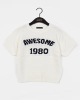 タンド1980レイヤードクロップド半袖ニット