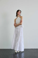 PEARL HALTERNECK TOP / WHITE