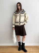 Nordic Mood Vintage Hooded Knit Cardigan
