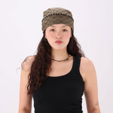 khaki knit bandana