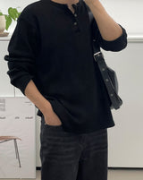 キッサヘンリーネックワッフルTシャツ