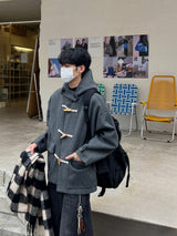 Wool Hooded Duffle Coat (3 Colors)