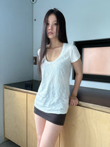 Slub U-Neck T