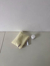 Terry flat pouch - lemon , M size