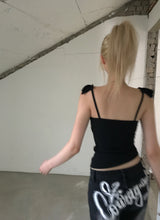 バックレタリングワイドパンツ