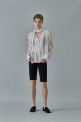 Dot scarf blouse_ivory