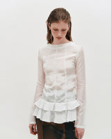 グロッシーフリルトップス _ WHITE