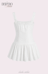 White Bustier Punching Dress Set
