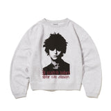 Human Print Crop Sweatshirt (Lightgray)