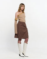 リボンタイスリットスカート _ BROWN