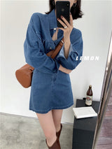 [SALE] denim shirt skirt two-piece dress