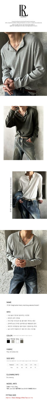 [F/W] Golgi button henry neck long sleeves (4color)
