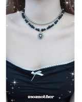 Black Heart Beads Necklace