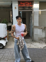 No.1311 snap henryneck sleeveless (3color)