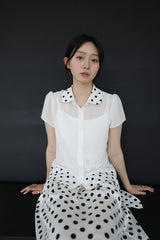 ドットカラーシアーブラウス (WHITE)