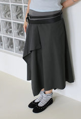 UNBALANCE WRAP LAYERED SKIRT