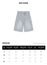 BTB : ウェーブウォッシングカーペンターショーツ [BLUE CORE] [UNISEX]