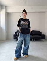 Sporty scene printing over short sleeve
