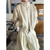 [Unisex] アイレットカーブレザーブルゾンジャケット(2color)