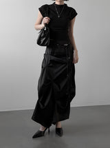 Glopin Drape Satin Skirt