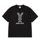 25SS ストライプラビットショートスリーブTシャツ ブラック