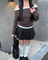ウールプリーツパンツスカート