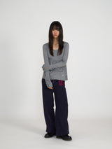 SILKY SCOOPNECK T (STRIPE GREY)