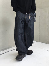 Verity Two-Tuck Curved Denim Pants