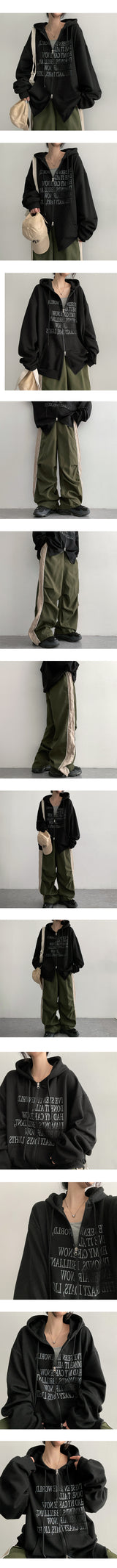 Rashu Side Color Banding Wide Pants (3 colors) Hem String!