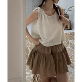 RIBBON SHIRRING SKIRT PANTS