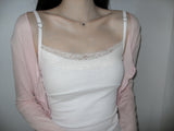 [MADE] Heart-Drop Lace & Cubic Heart Camisole