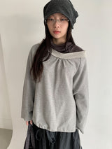 パンディ スリットリボン オフショルダー スウェットシャツ