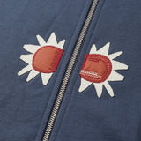 Sunburst hoodied zip-up / Smoke navy