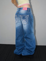 true hoop pink denim