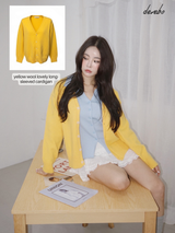 yellow wool lovely long-sleeved cardigan
