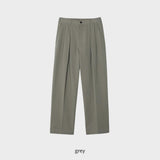 LMN DeFace Two-Tuck Cotton Semi-Wide Pants (4 colors)