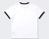 エッセンシャルスタンダード半袖リンガーTシャツ レッドハートホワイト