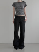 Sherry Layered Boat Neck Short Sleeve T-shirt