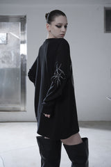 [MADE] beads long sleeve T_BLACK