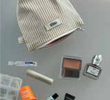 ブルーイエローストライプポーチ(POP-UP POUCH)