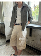 [Unisex] リネンクロップチェックシャツ ver.2(3color)