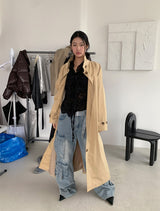 HIGH NECK MAXI TRENCH COAT (3C)