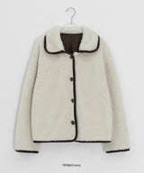 Bigget Collar Wool Mustang Fur Jacket