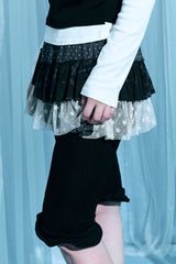 Star dot layered cancan skirt