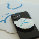スマホグリップ グッドナイトホワイトドッグ