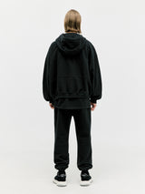 Oversized Full Zip Hoodie - Black