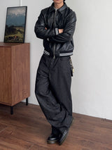 Twin Line Leather Jacket (2color) (No.995)