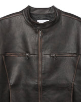 Bleed Washed Leather Biker Jacket