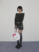 MATCHA CHECK MINI SKIRT